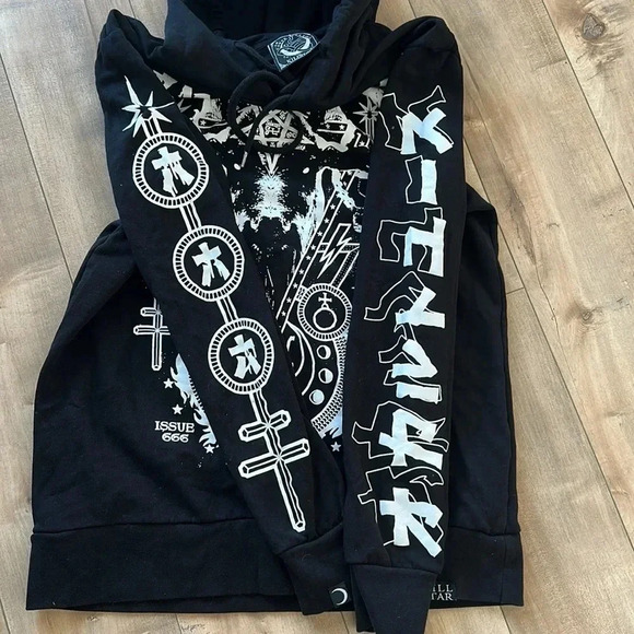 Killstar Occult Youth Satanic Gothic Punk Baphomet Pullover Hoodie Sz M - Picture 7 of 11